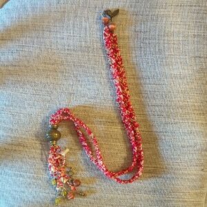 Coldwater Creek Red and Orange Beaded Necklace
